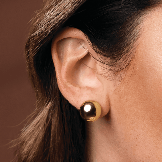 Nina Domed Round Earrings