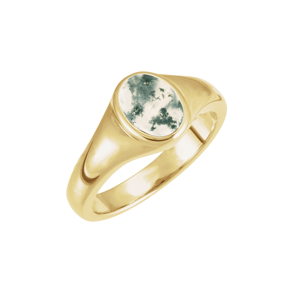 Riley Natural Moss Agate Ring