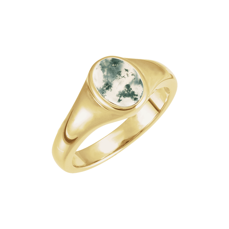 Riley Natural Moss Agate Ring