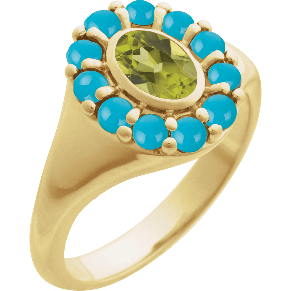 Sonora Peridot & Turquoise Ring