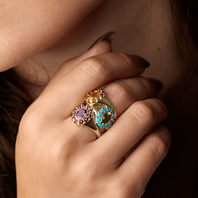 Sonora Peridot & Turquoise Ring