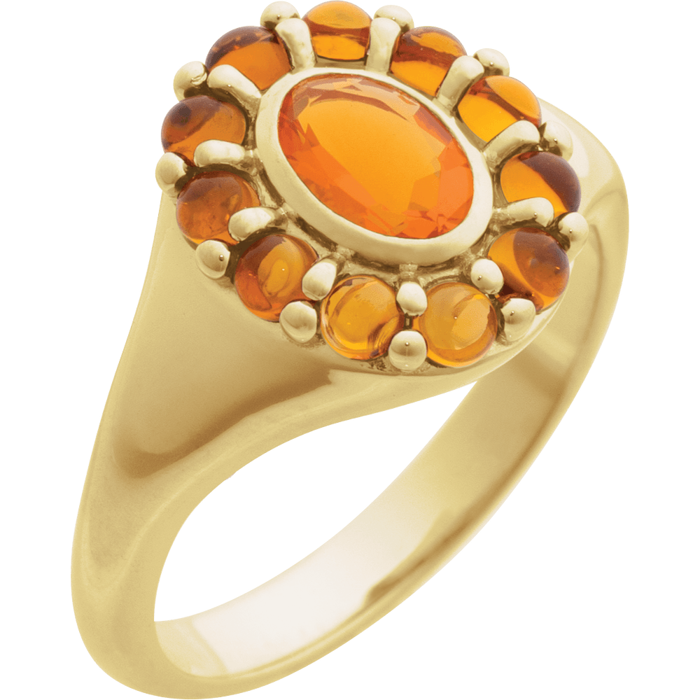 Sonora Mexican Fire Opal & Citrine Ring