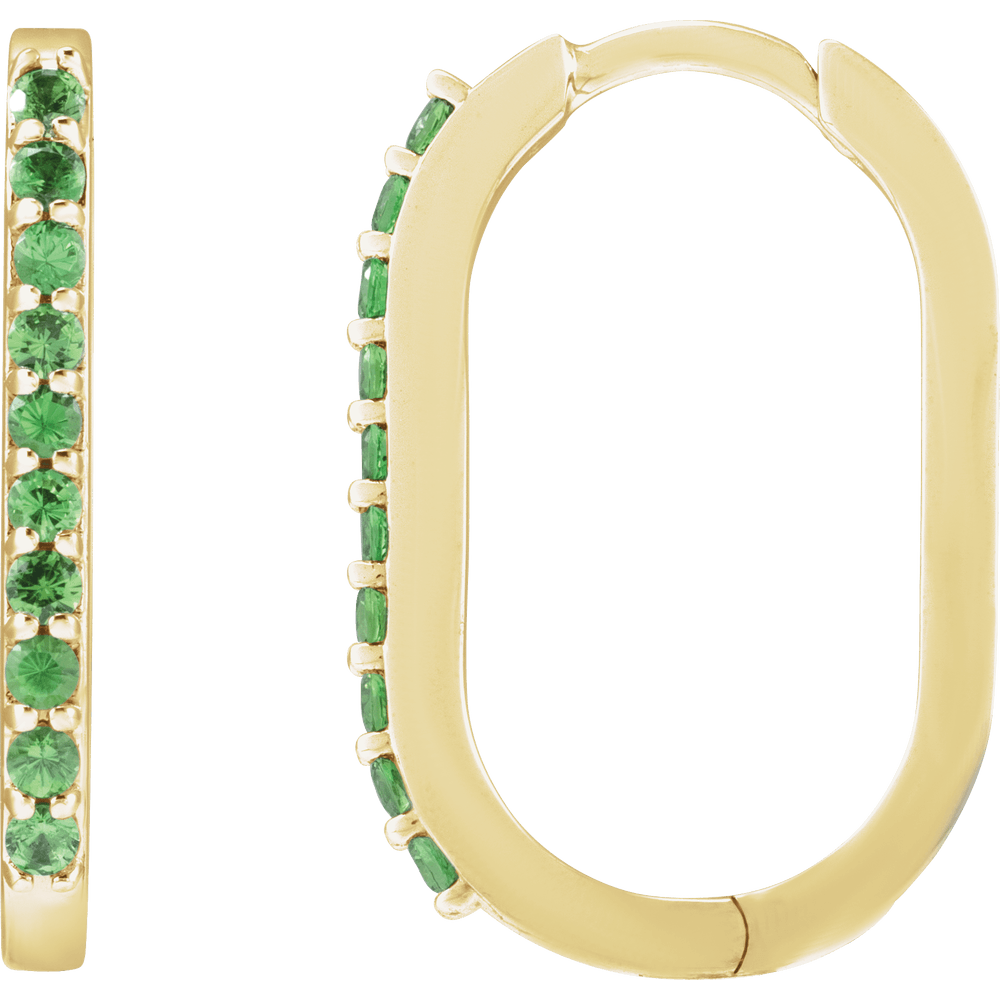 Lyra Tsavorite Garnet Hoop Earrings