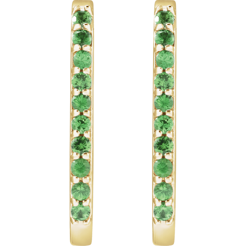 Lyra Tsavorite Garnet Hoop Earrings