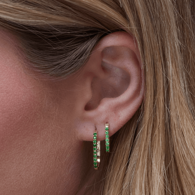 Lyra Tsavorite Garnet Hoop Earrings