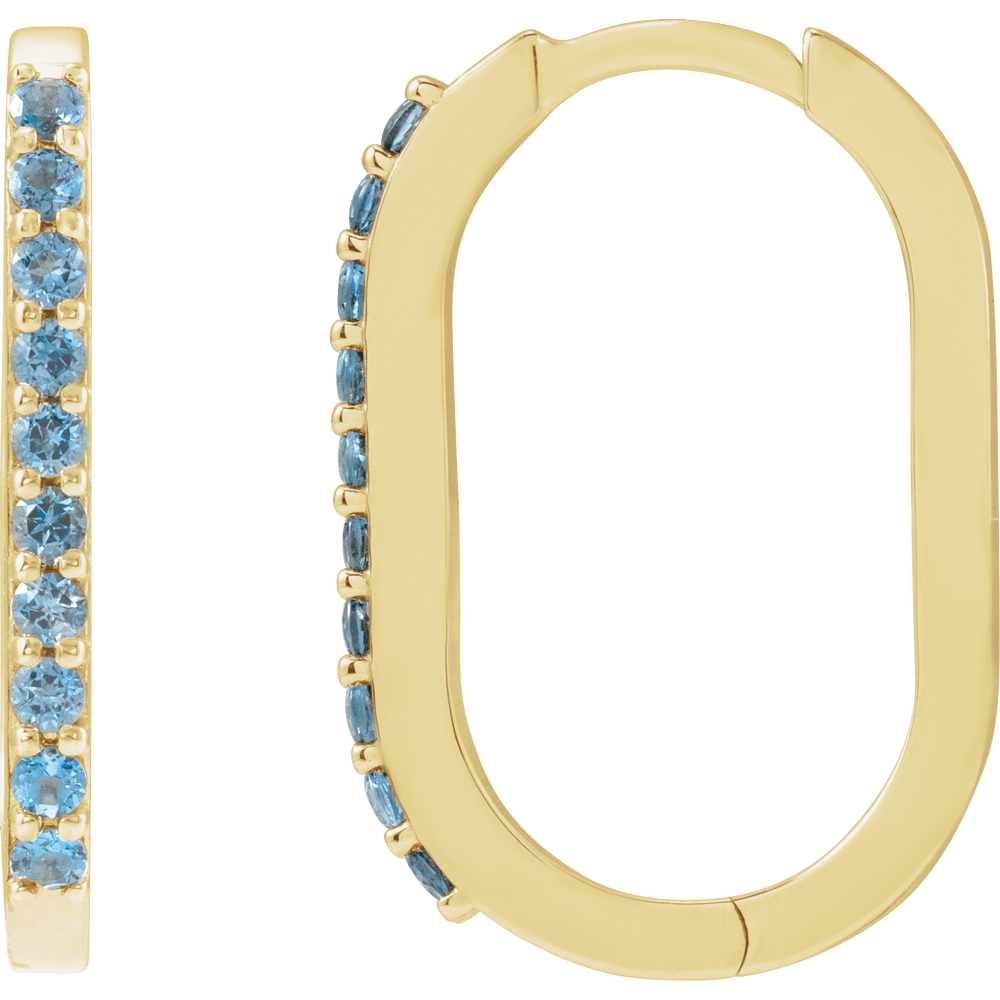 Lyra London Blue Topaz Hoop Earrings
