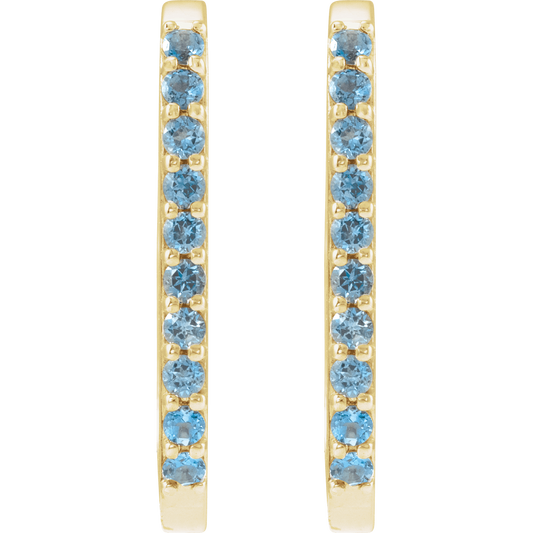 Lyra London Blue Topaz Hoop Earrings