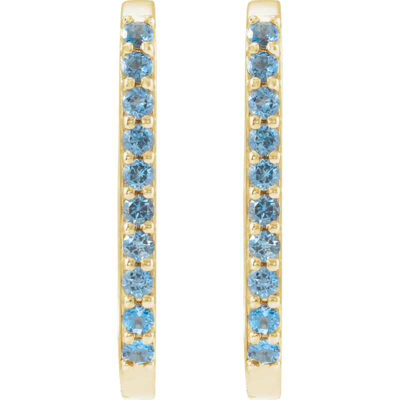 Lyra London Blue Topaz Hoop Earrings