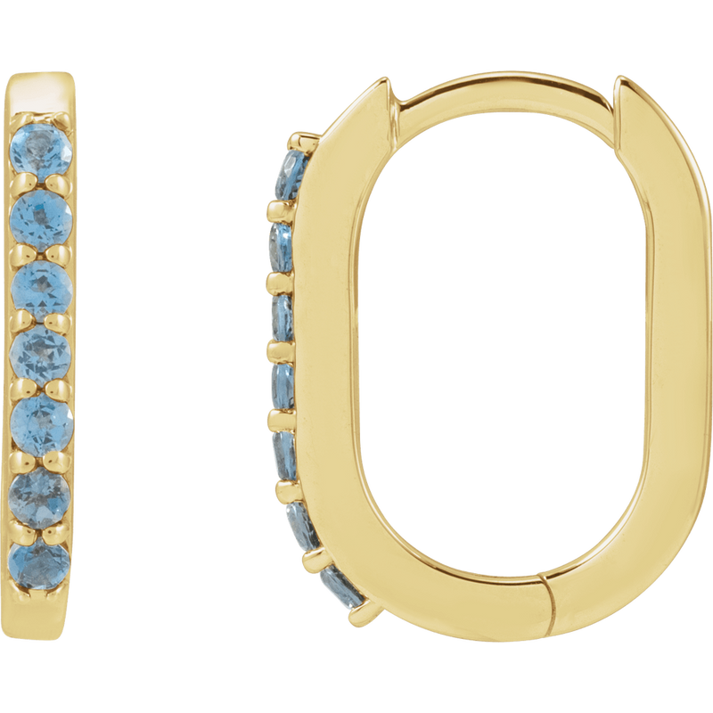 Lyra London Blue Topaz Hoop Earrings