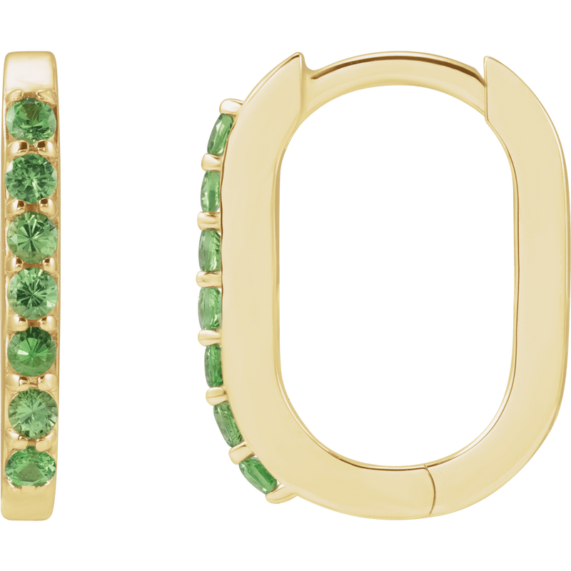 Lyra Tsavorite Garnet Hoop Earrings