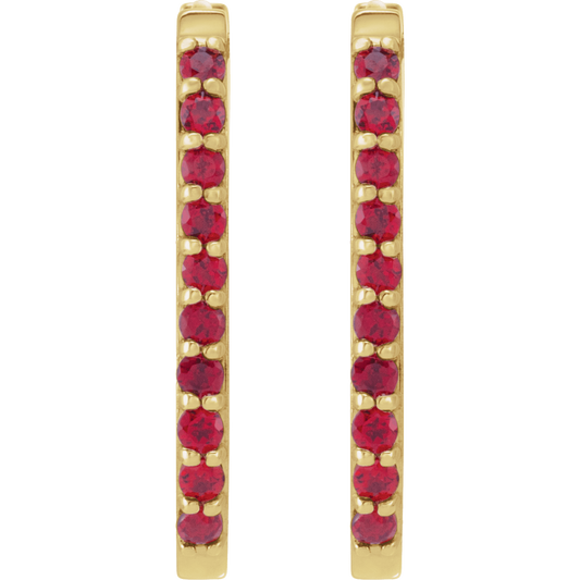 Lyra Ruby Hoop Earrings