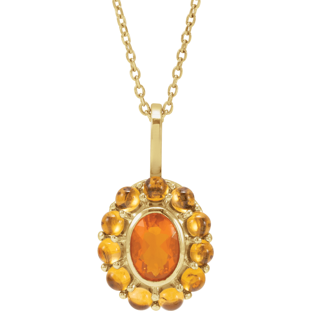 Sonora Mexican Fire Opal & Citrine Necklace