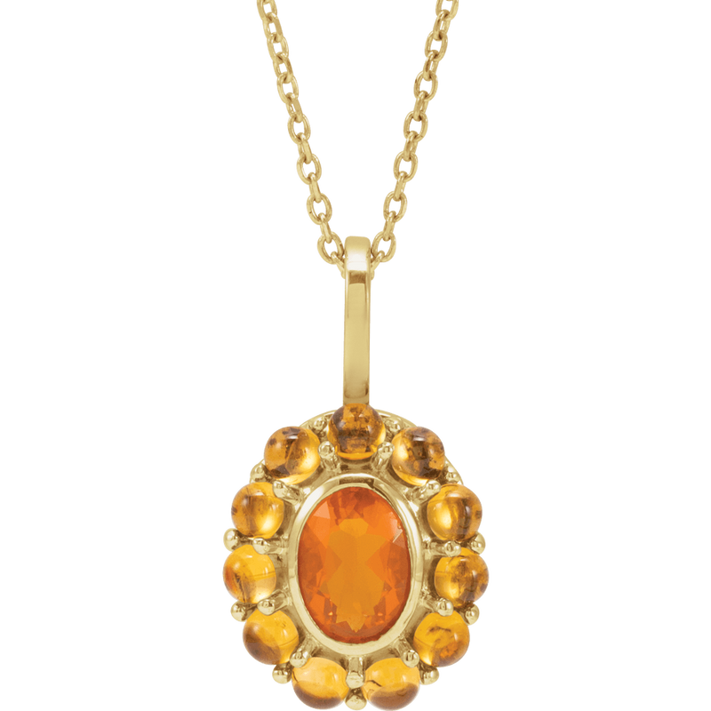 Sonora Mexican Fire Opal & Citrine Necklace