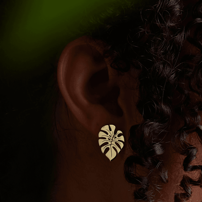Lulu Monstera Leaf Earrings