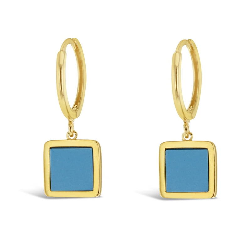 Sibel Turquoise Square Earrings