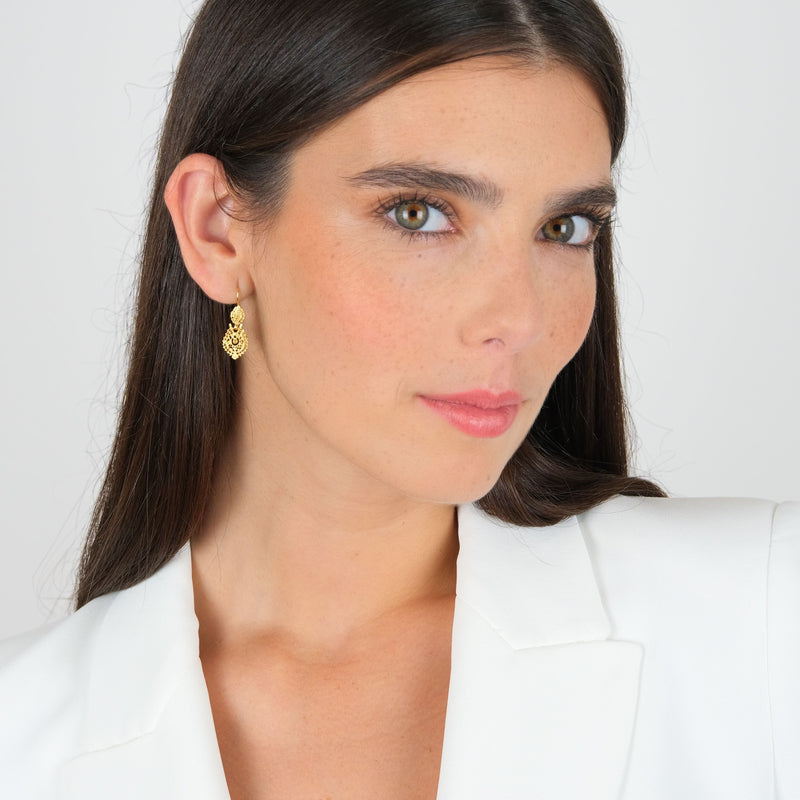 Queen Regal Earrings 9K Gold