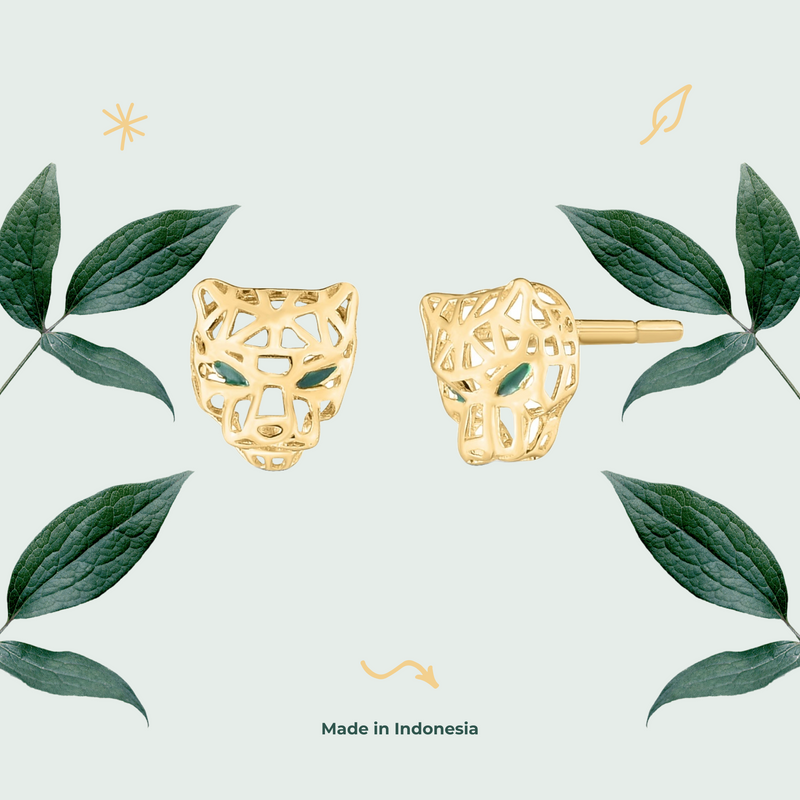 Javan Leopard Stud Earrings