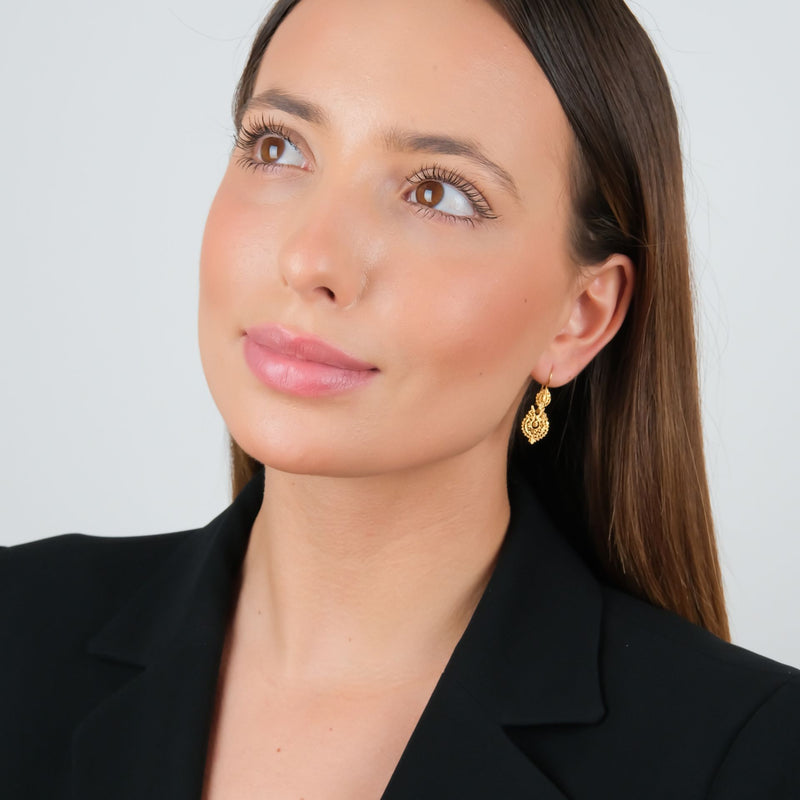 Queen Regal Earrings Gold Plated Silver