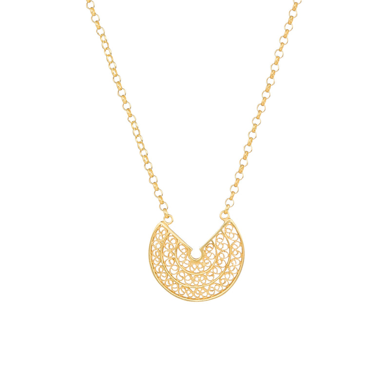 Circles 3/4 Necklace Gold Plated Silver