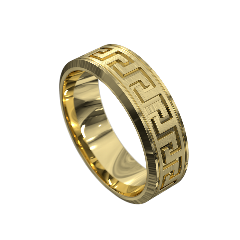 Hector Greek Key Ring (Yellow Gold)