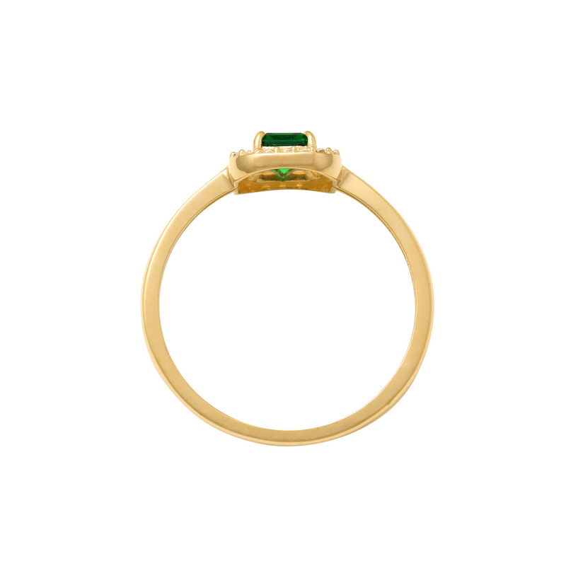 Peacock Emerald Cut Ring