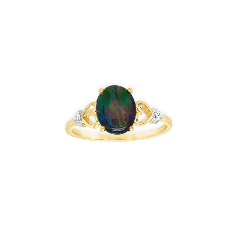 Sera Heart Opal & Diamond Ring