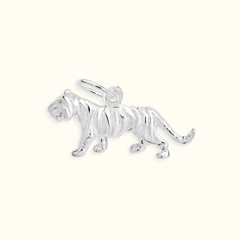 Tiger Silver Pendant Charm