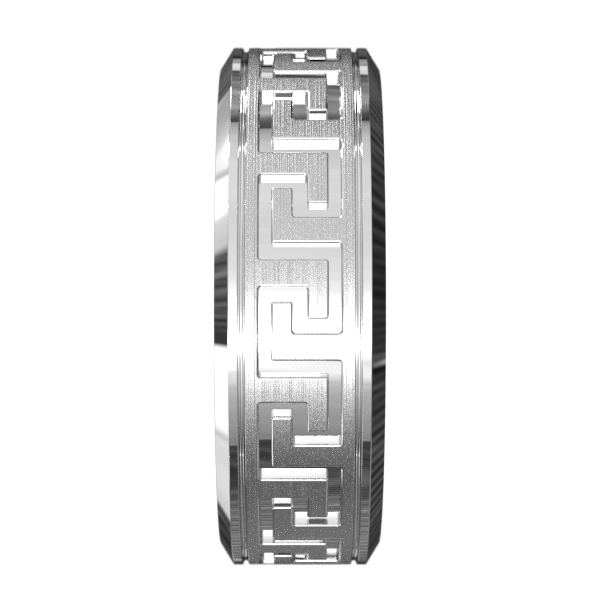 Hector Greek Key Ring (White Gold)