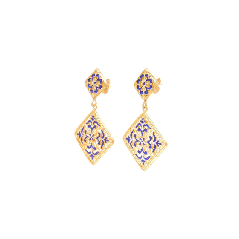 Azulejo Earrings Gold Plated Silver